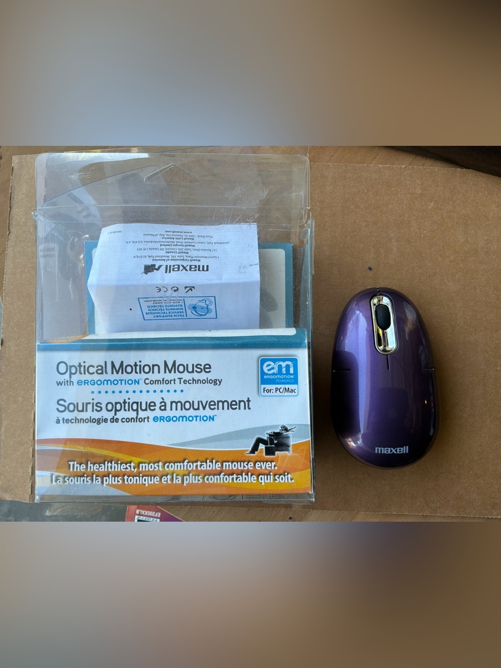Maxwell Purple Wireless Optical Mouse - Ergonomic Comfort